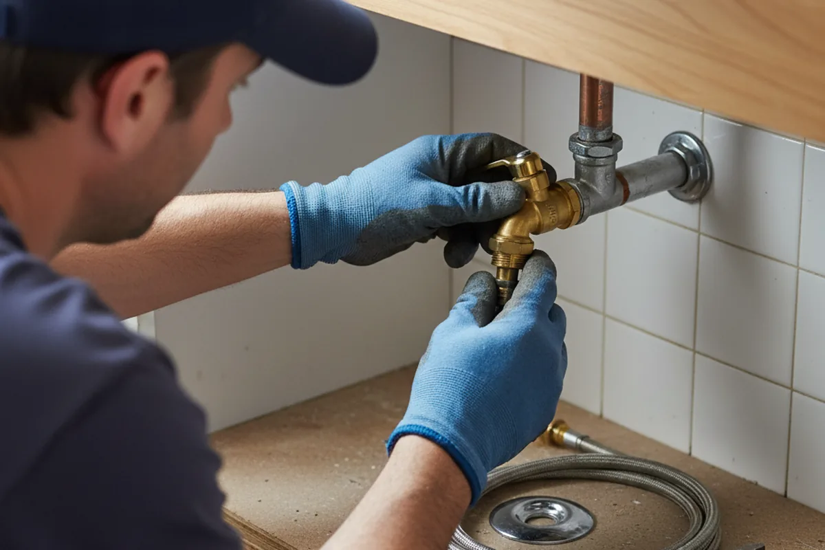 Shutoff valve and fitting work during Burst Pipe Repair in Sharon Springs